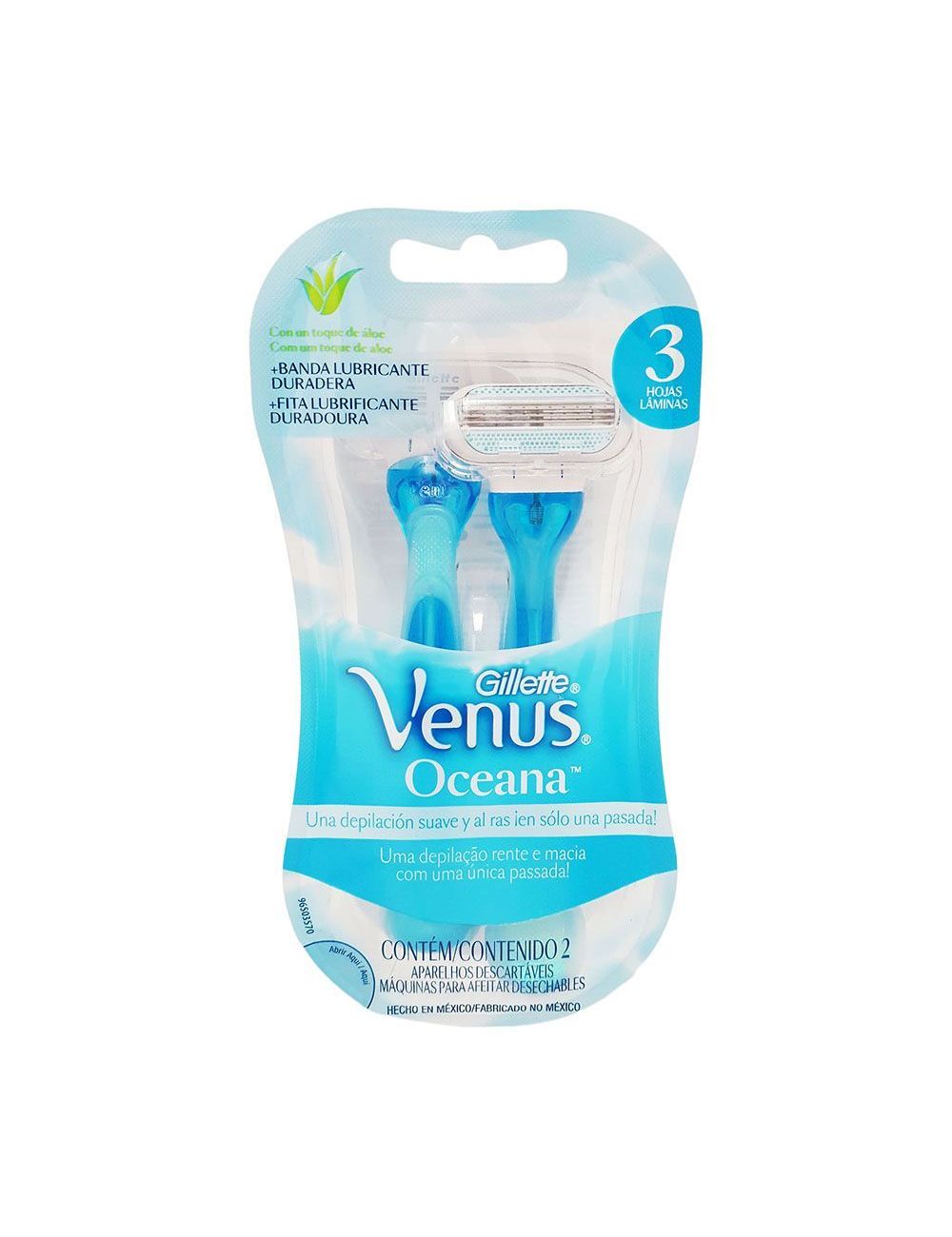 Gillette Venus Oceana Empaque Con 2 Máquinas De Afeitar Desechables