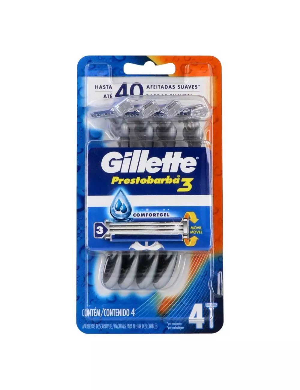 Máquina Gillette Prestobarba 3 Empaque Con 4 Unidades