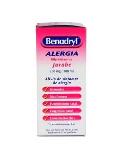 Benadryl Jarabe Caja Con Frasco Con 120 mL