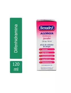 Benadryl Jarabe Caja Con Frasco Con 120 mL