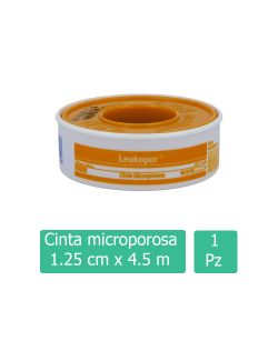 Cinta Microporosa Leukopor 1.25 cm x 4.5 m Color Piel Empaque Con 1 Pieza