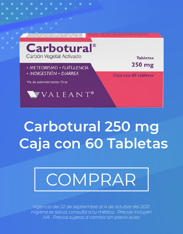 Carbotural 250 mg 60 tabletas al mejor precio