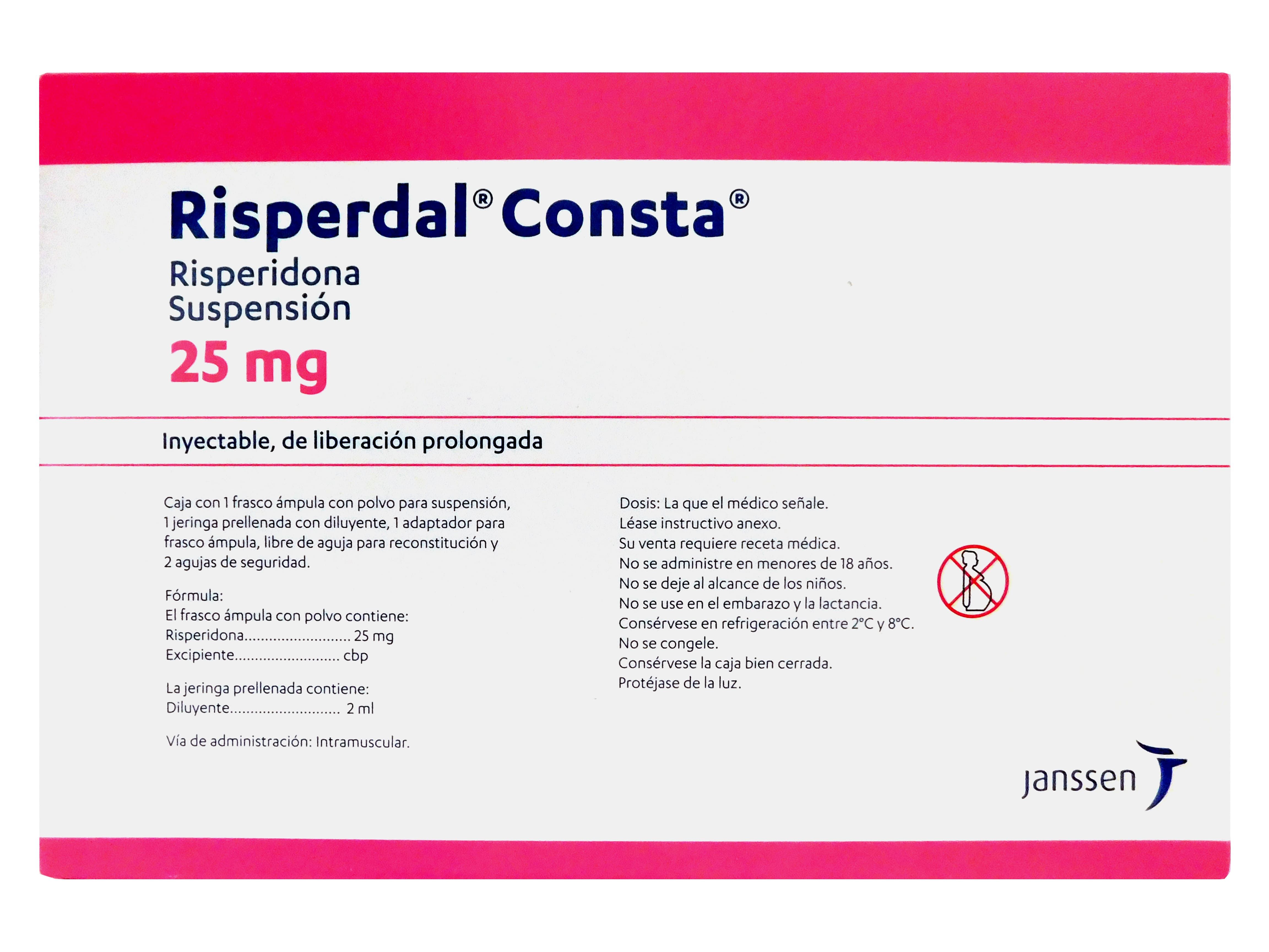 Risperdal Consta 25 mg Solución Inyectable Caja Con Frasco Ámpula - RX3