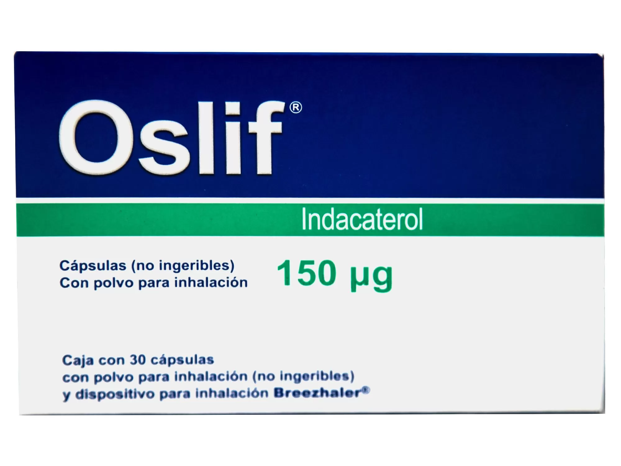 Oslif 150 mcg Caja Con 30 Cápsulas Con Polvo y Dispositivo Para Inhalación